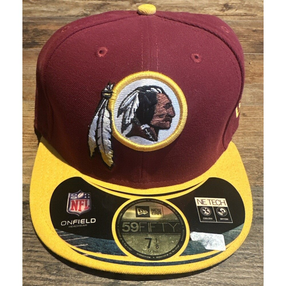 Washington Redskins Hat Cap Fitted Mens 7 1/8 Burgundy NFL Football New Era